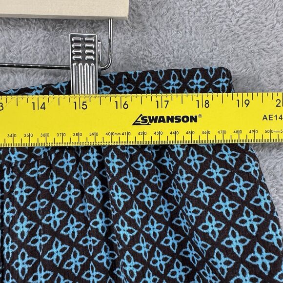 Sag Harbor Skirt 1X Brown Turquoise Tiered Midi A-Line PullOn Elastic Waist - Picture 9 of 11